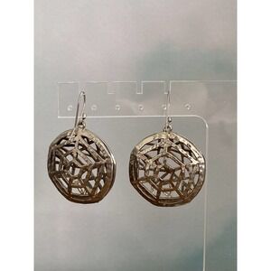 Earrings Dangles Drops Round Spider Web Geometric